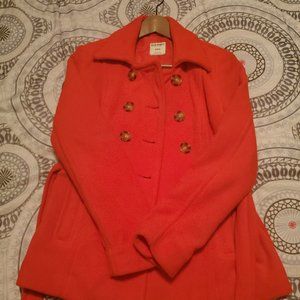 Old Navy Orange Fleece Peacoat- Great Condition!